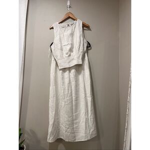 Petal & Pup Women's White Kerri Cropped Top and Skirt Matching Set Medium NWT